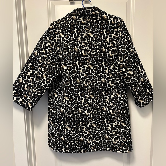 Top shop leopard print coat.sz8- fabric feels like velveteen.lined-snaps - Picture 2 of 9